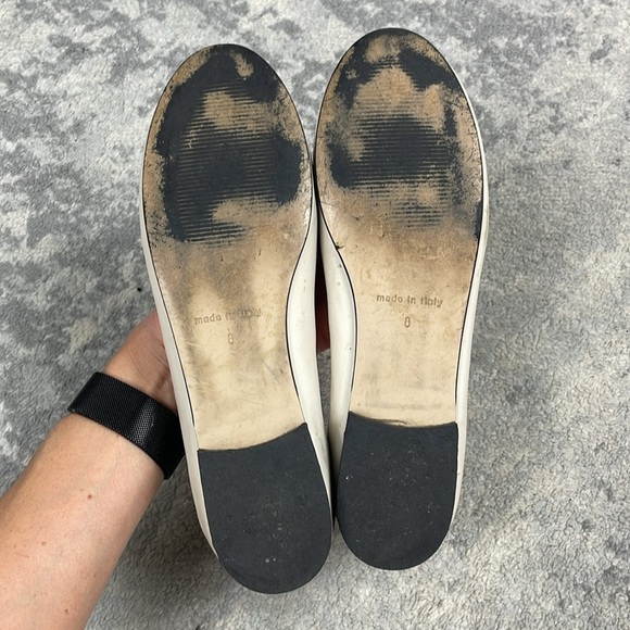 Valentino Calliope Leather Ballet Flats V Medallion Ivory Cream Sz 8 - Picture 13 of 14